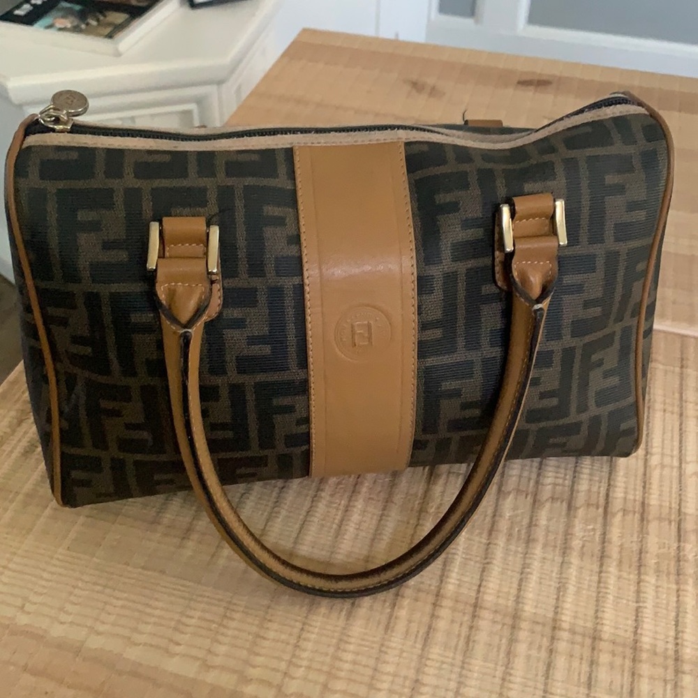 Vintage Fendi Zucca monogram Boston shoulder bag